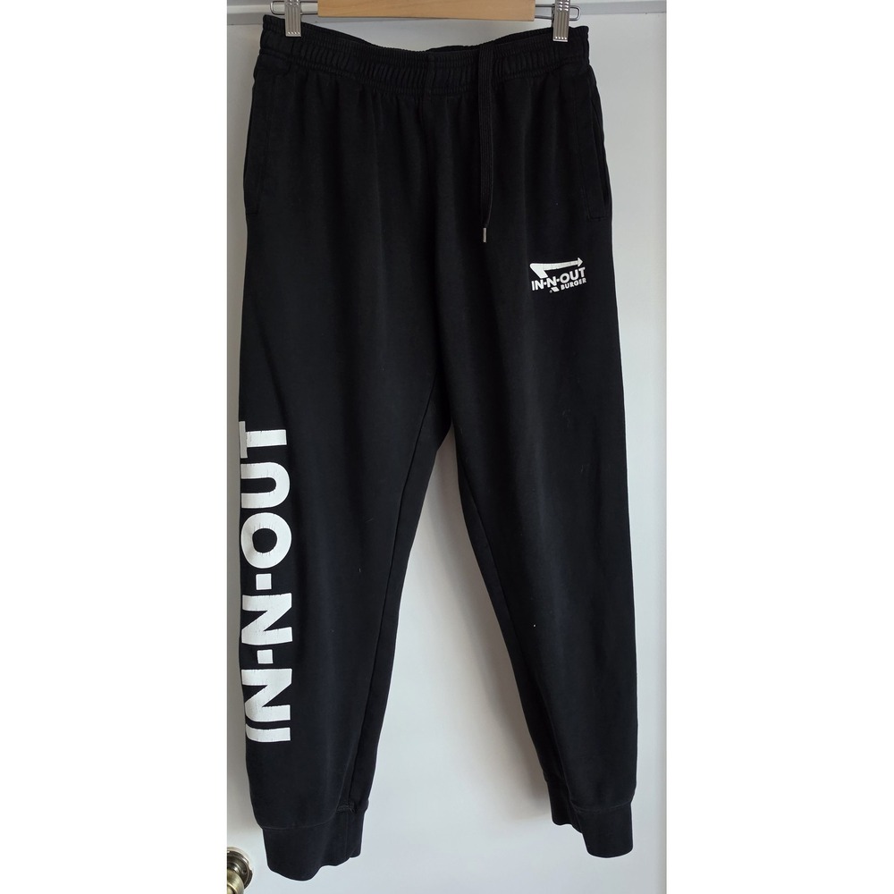 In-N-Out Burger Sweatpants Black Size L Logo Jogger Casual Pants Athleisure